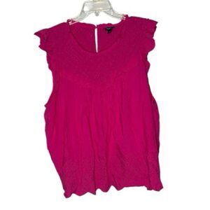Torrid Pink Eyelet Sleeveless Top. Size 3X.